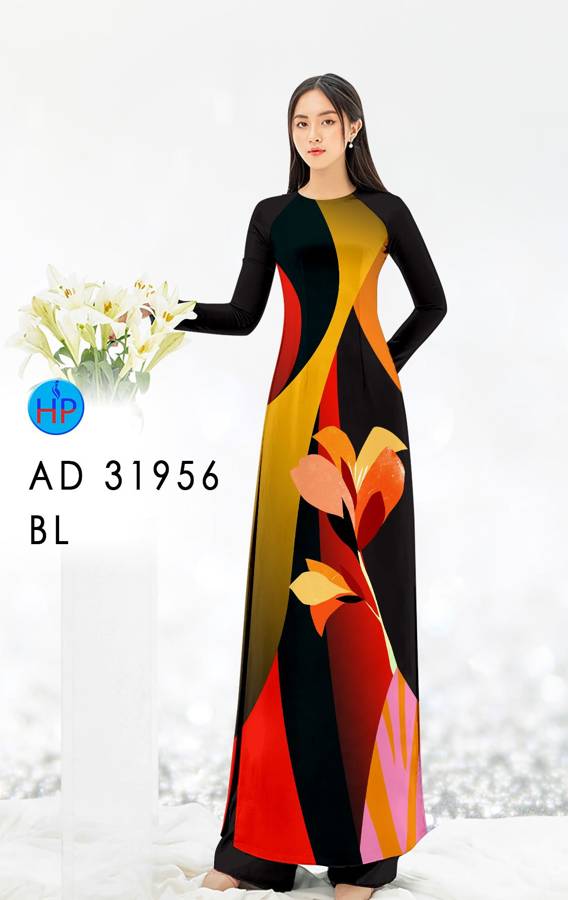 Vải Áo Dài Hoa In 3D AD 31956 4